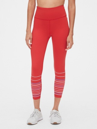 GapFit High Rise Blackout Stripe Print 7/8 Leggings | Gap (US)