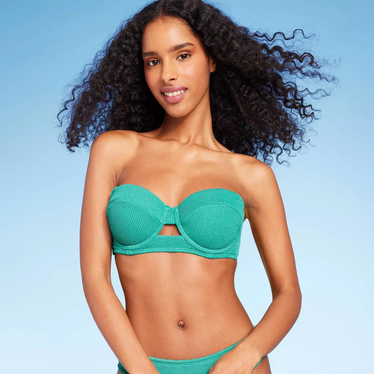 Women's Pucker Textured Light Lift Bandeau Bikini Top - Shade & Shore™ | Target