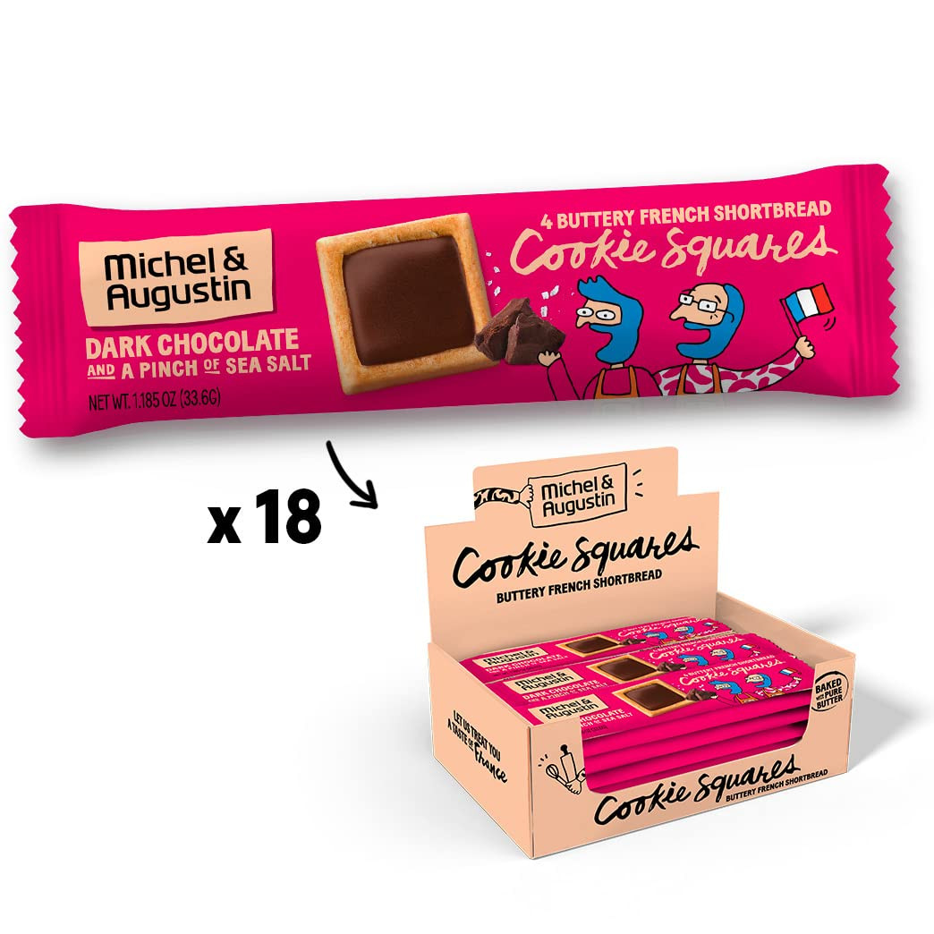 Michel et Augustin Gourmet Chocolate Cookie Squares | Individually Wrapped European Cookie Bars |... | Amazon (US)