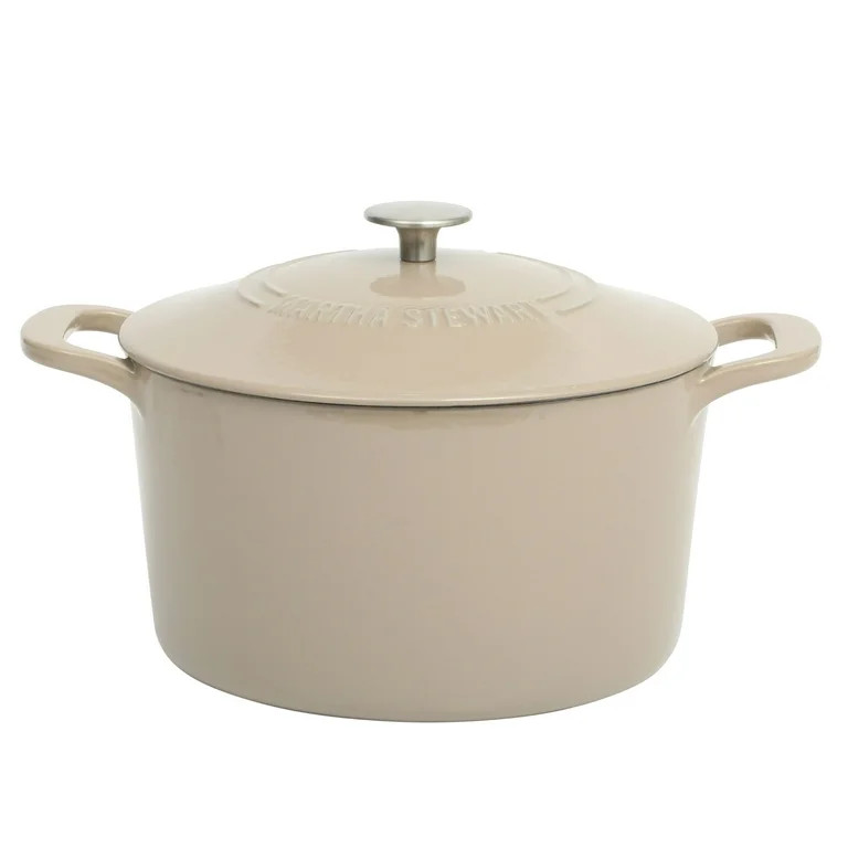 Martha Stewart Everyday Eastwick 7 Quart Enamel on Cast Iron Dutch Oven Taupe | Walmart (US)