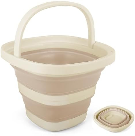 5L Collapsible Bucket with Handle, Mop Bucket for Wash Basin Dog Water Car Washing Window Cleanin... | Amazon (US)