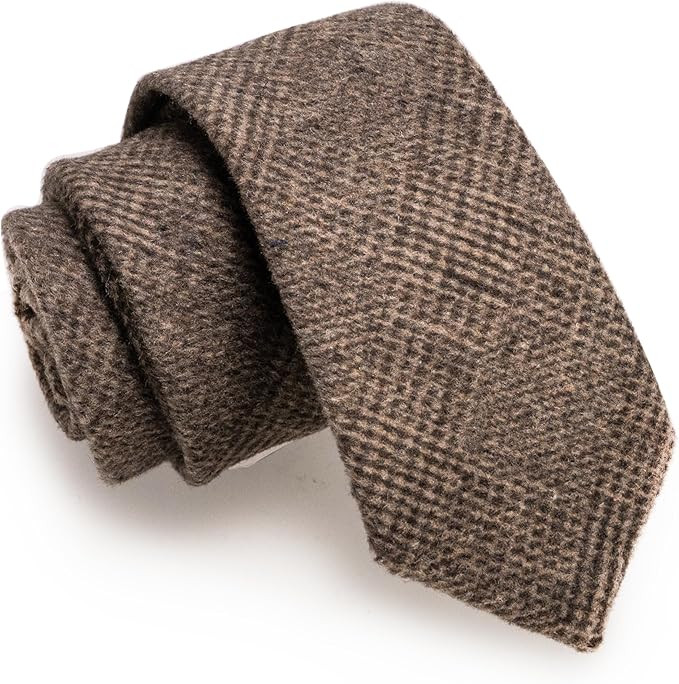 JEMYGINS 2.4" Cotton Necktie Solid Mens Cashmere Wool Skinny Tie | Amazon (US)