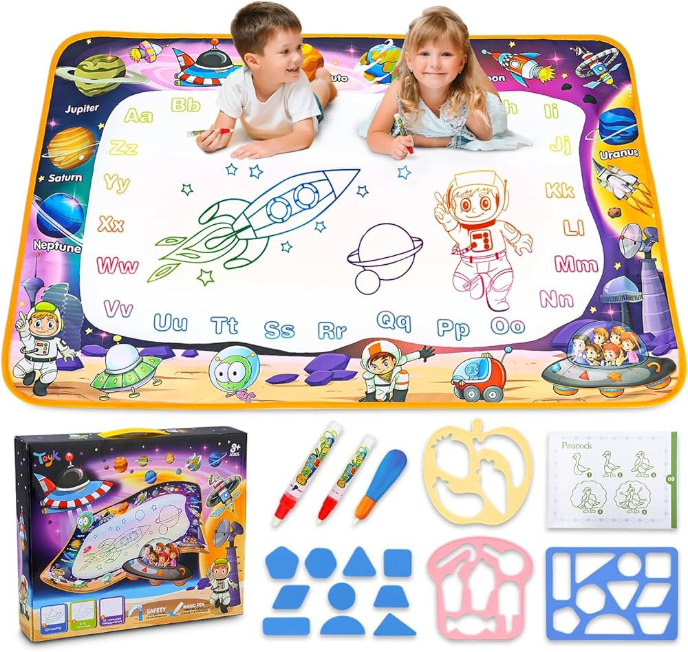 Water Doodle Mat - Kids Painting Writing Doodle Board Toy - Color Doodle Drawing Mat Bring Magic ... | Amazon (US)