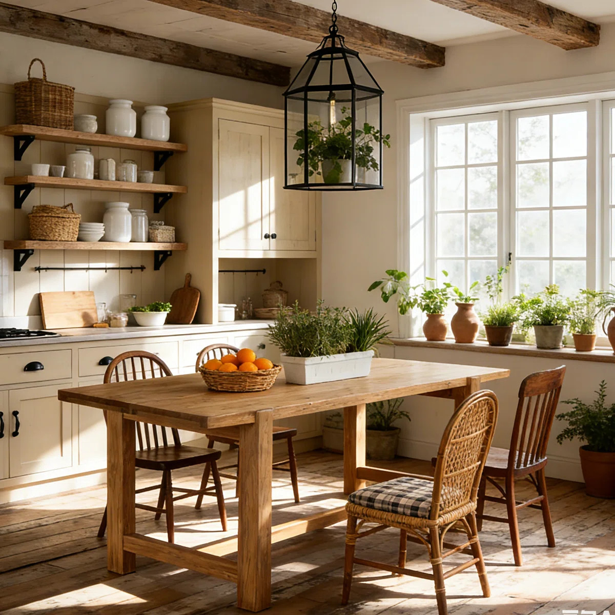 63-Inch Solid Wood Dining Table, Farmhouse Kitchen Table For Dining Room | Wayfair North America
