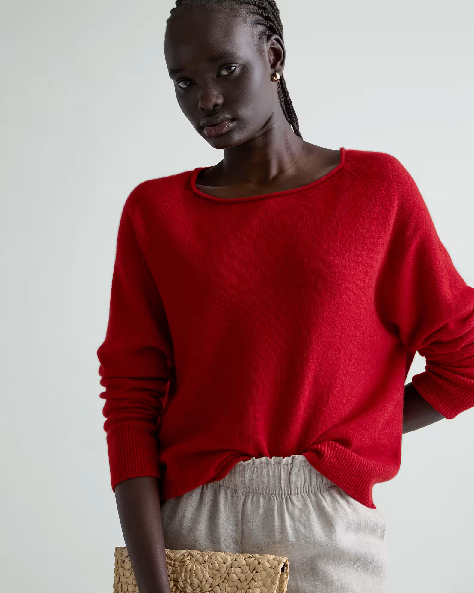Mongolian Cashmere Boatneck Sweater in Varsity Red | Quince