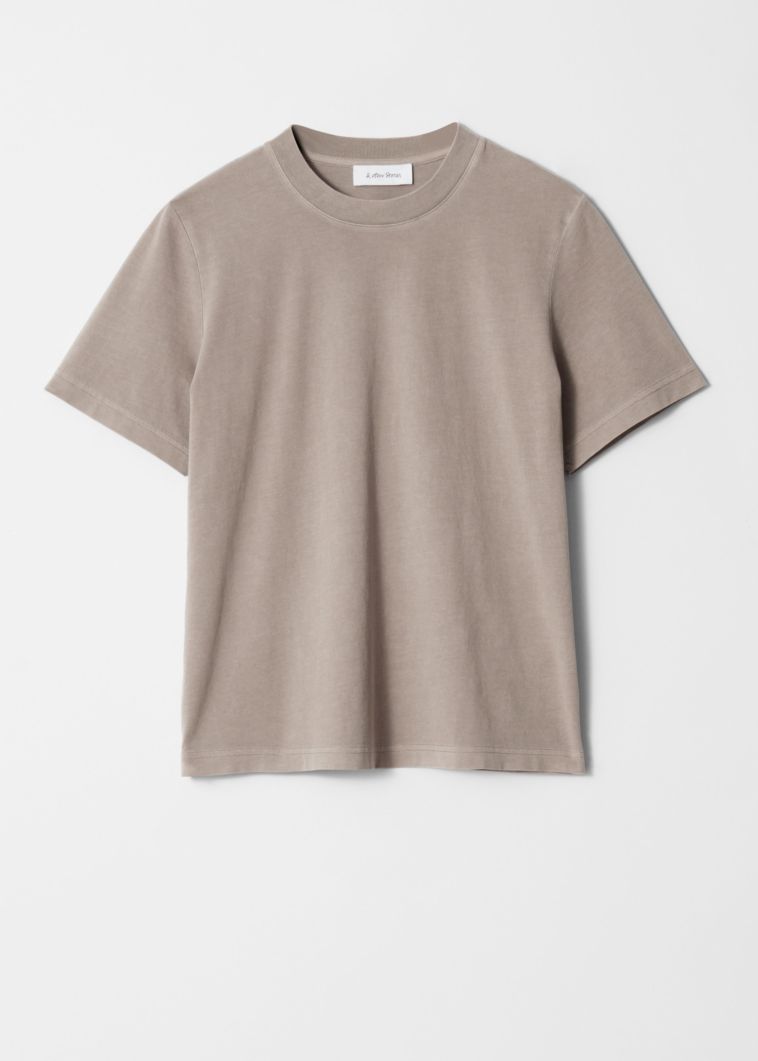 T-Shirt mit Rundhalsausschnitt - Graubraun - & Other Stories DE | & Other Stories UK