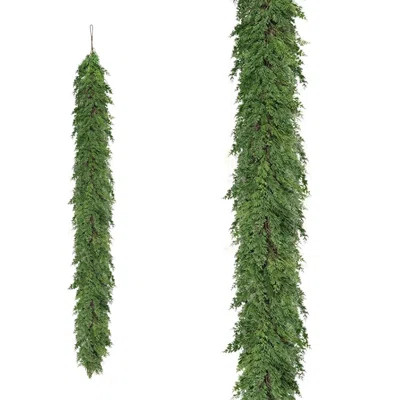 6ft Real Touch Cedar Christmas Garland, Thick Lush Greenery, Bendable Indoor Outdoor Mantle Staircase Holiday Decor | Wayfair North America