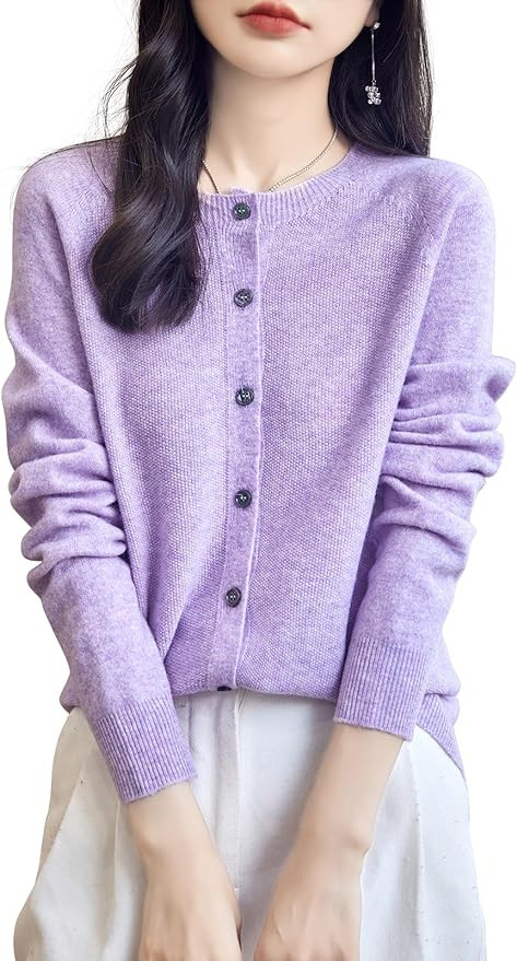 Chanyarn Women's Crewneck 100% Merino Wool Sweater 2025 Spring Fall Solid Long Sleeve Seamless Kn... | Amazon (US)