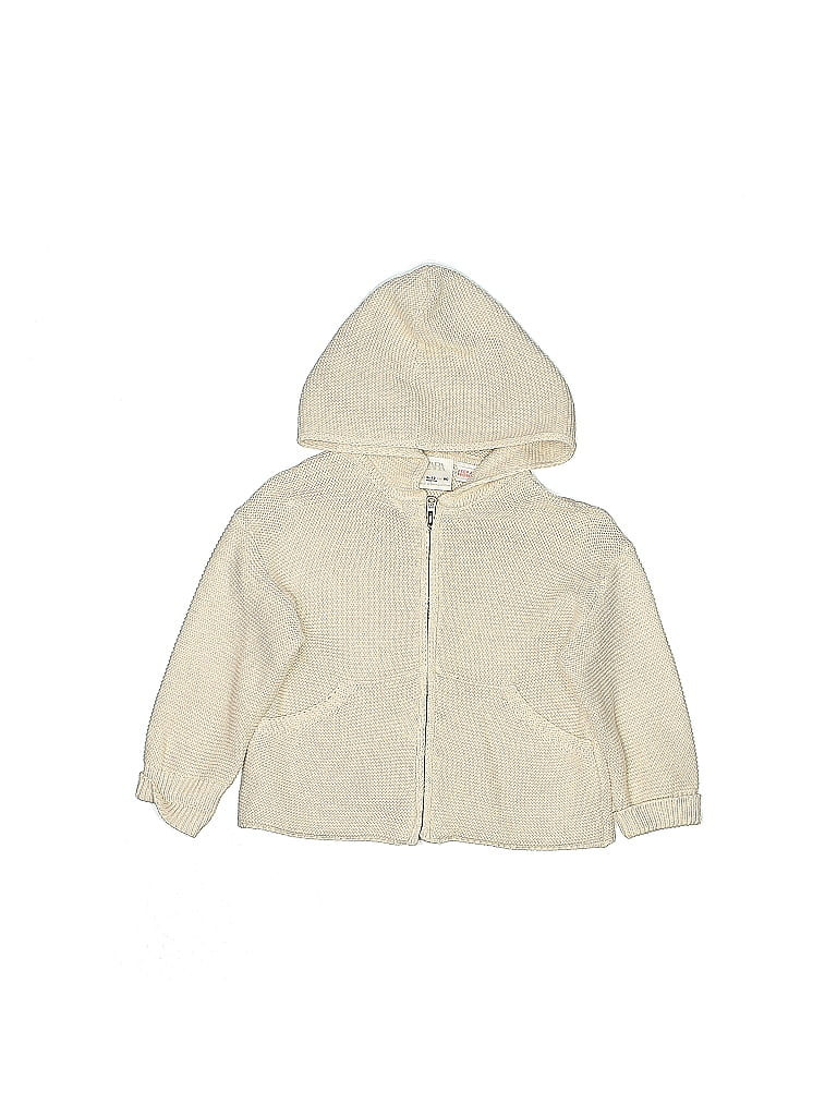 Zara Baby Zip Up Hoodie: Ivory Tops - Size 9 | ThredUp