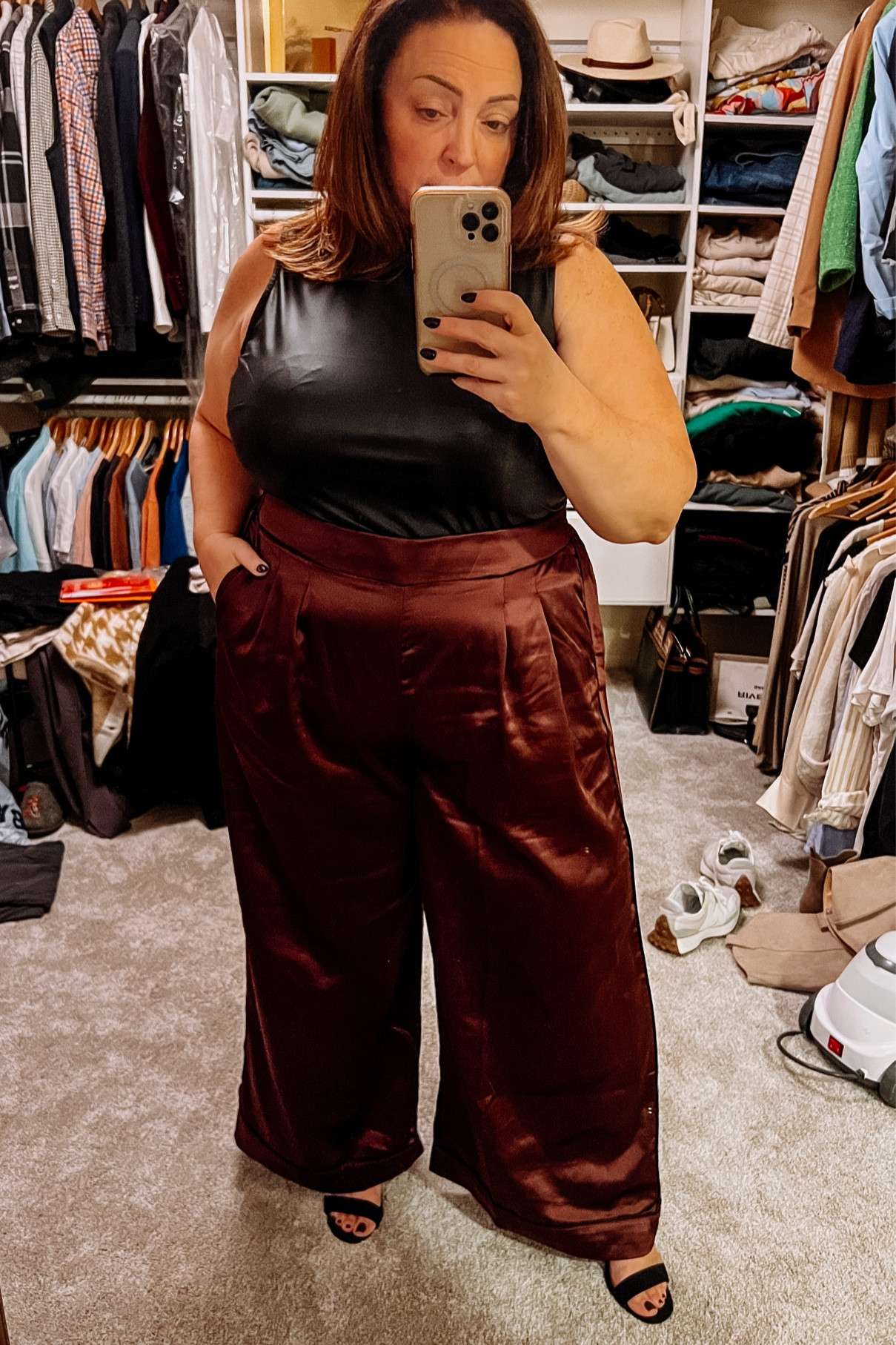 Perfect holiday outfit! Bodysuit fits TTS, pants with short heel hit perfectly, I’m 5’3”. 

#LTKHoliday #LTKover40 #LTKSeasonal