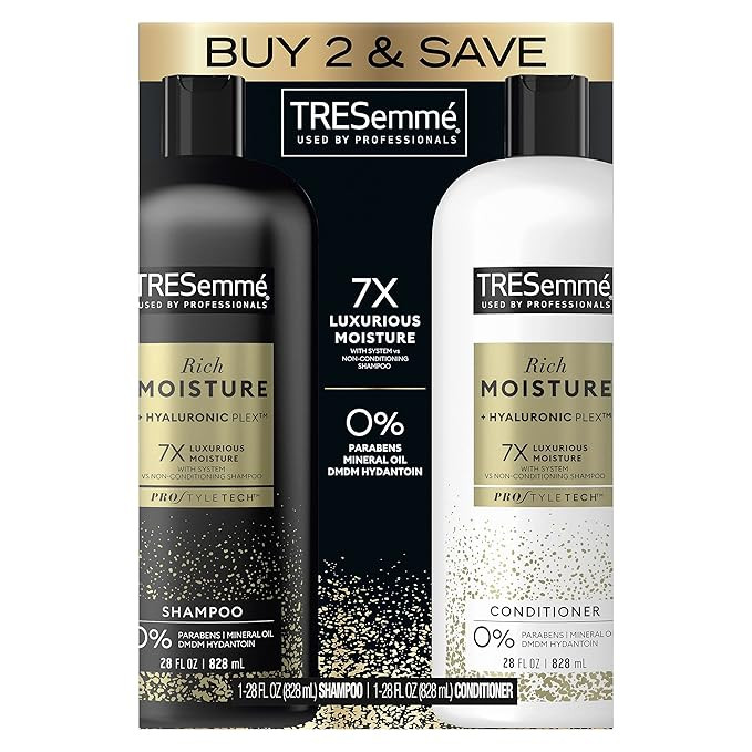TRESemmé Rich Moisture Shampoo and Conditioner Rich Moisture 2 Count for Dry Hair Formulated Wit... | Amazon (US)