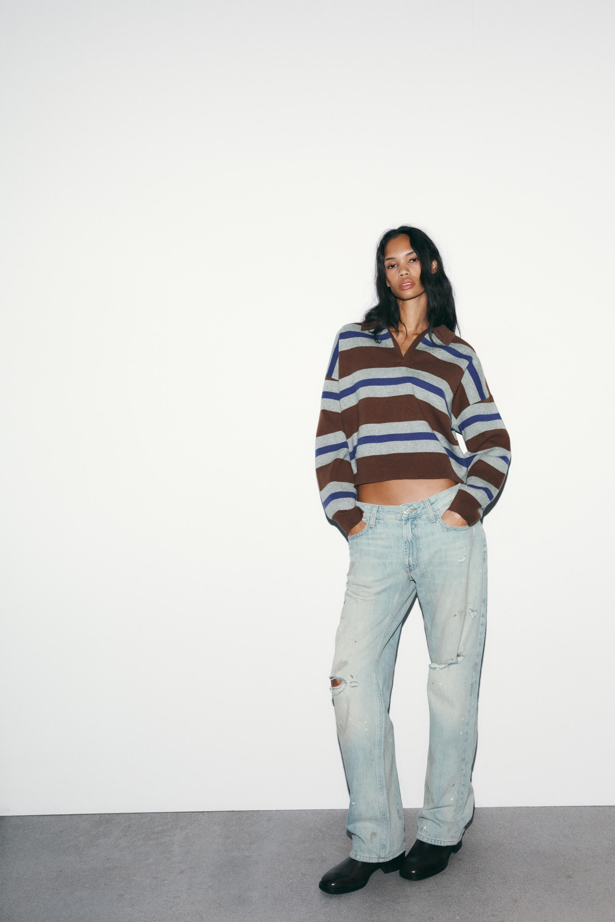 STRIPED POLO SWEATER | Zara US