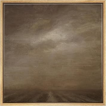 SIGNFORD Framed Canvas Print Wall Art Misty Desert Horizon Earth Tone Landscape Illustrations Rus... | Amazon (US)