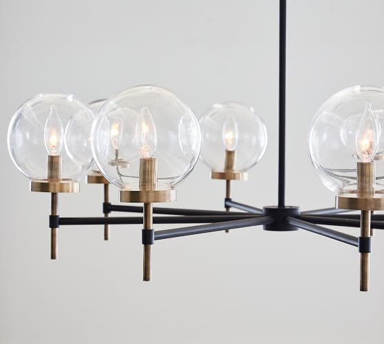 Camryn Glass Globe Round Chandelier (36") | Pottery Barn (US)