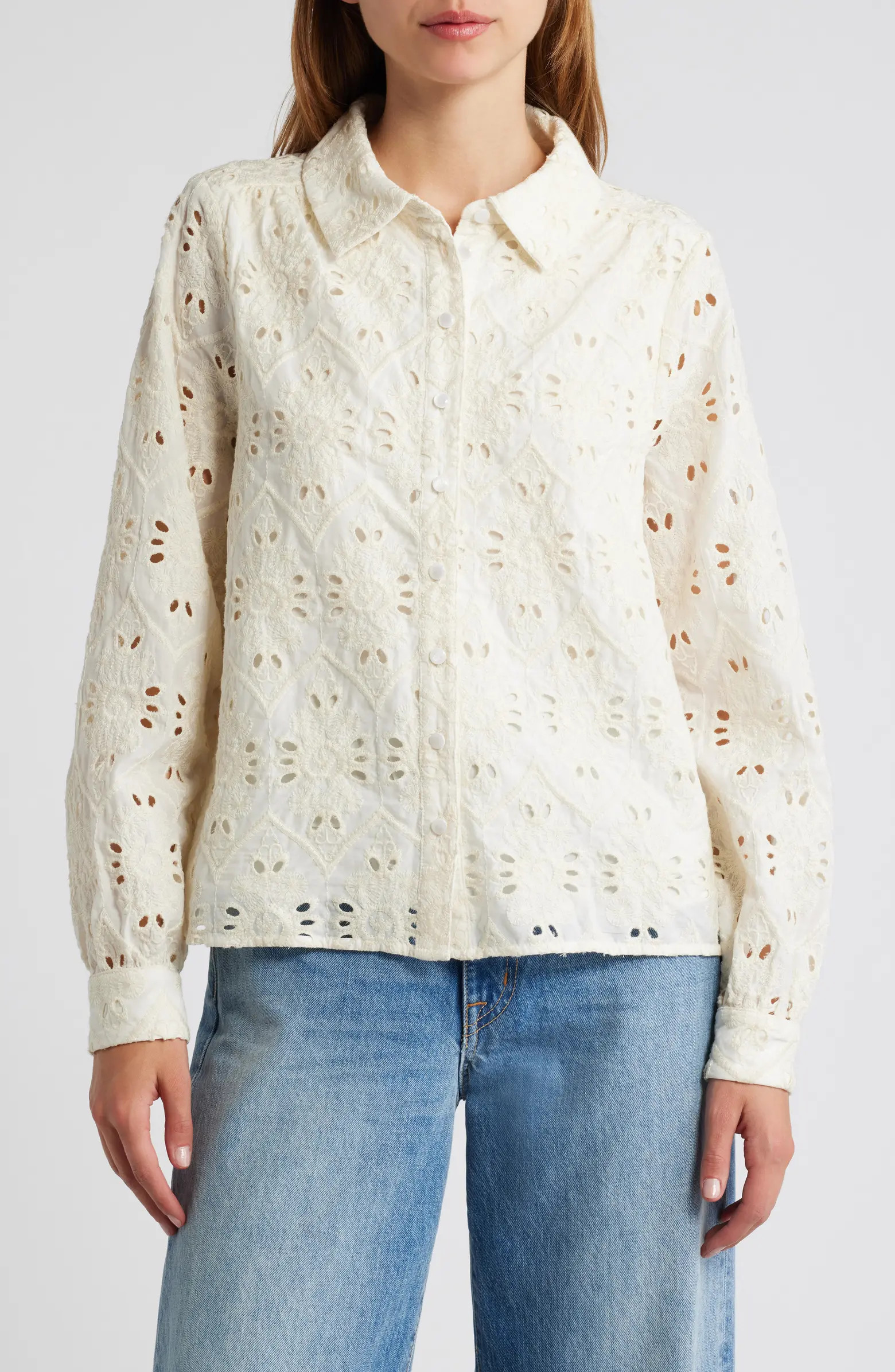 Joji Eyelet Button-Up Shirt | Nordstrom Rack