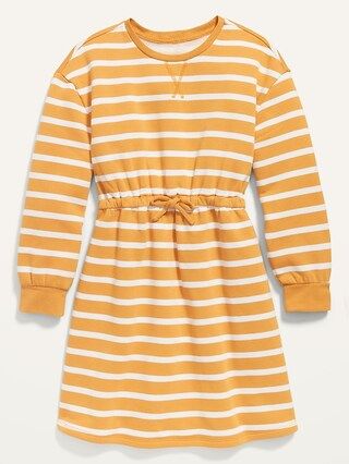 Long-Sleeve Cinched-Waist Sweatshirt Dress for Girls | Old Navy (US)