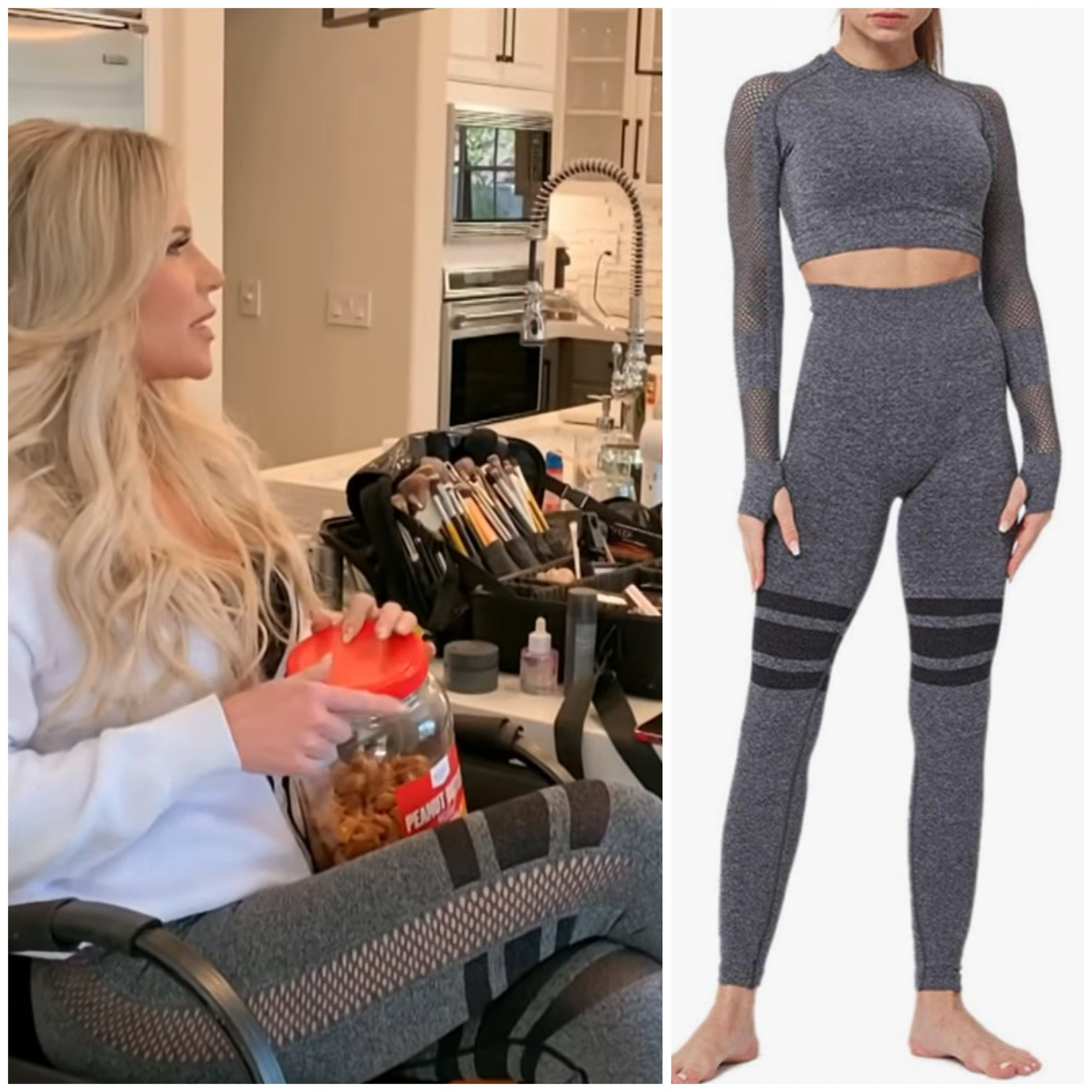 Jennifer Pedranti’s Dark Grey Striped Leggings 