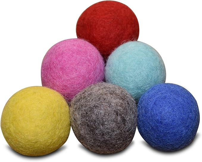Comfy Pet Supplies Set of 6-100% Wool Felt Ball Toys for Cats and Kittens, Handmade Colorful Eco-... | Amazon (US)
