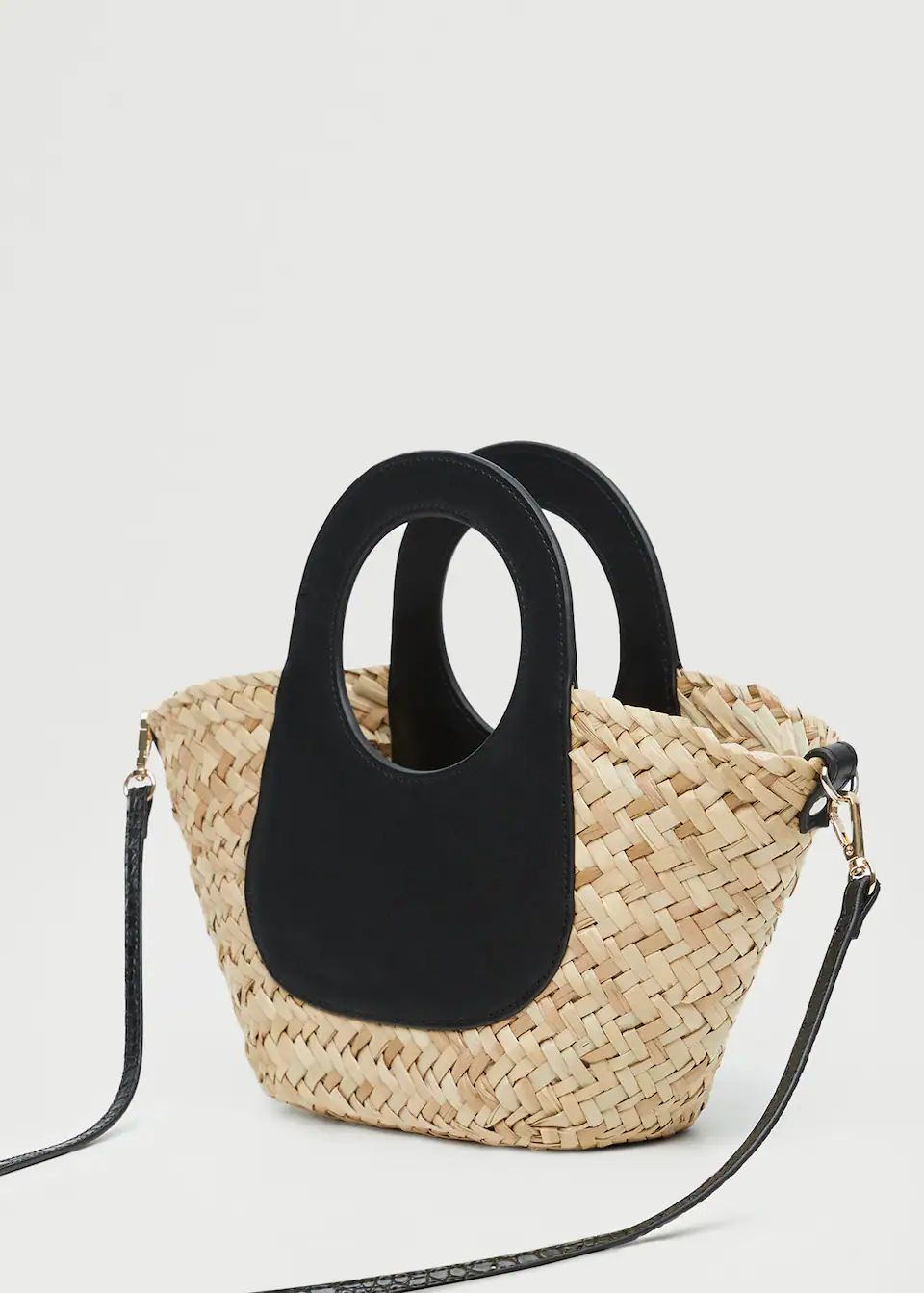 Double strap mini basket bag | MANGO (US)