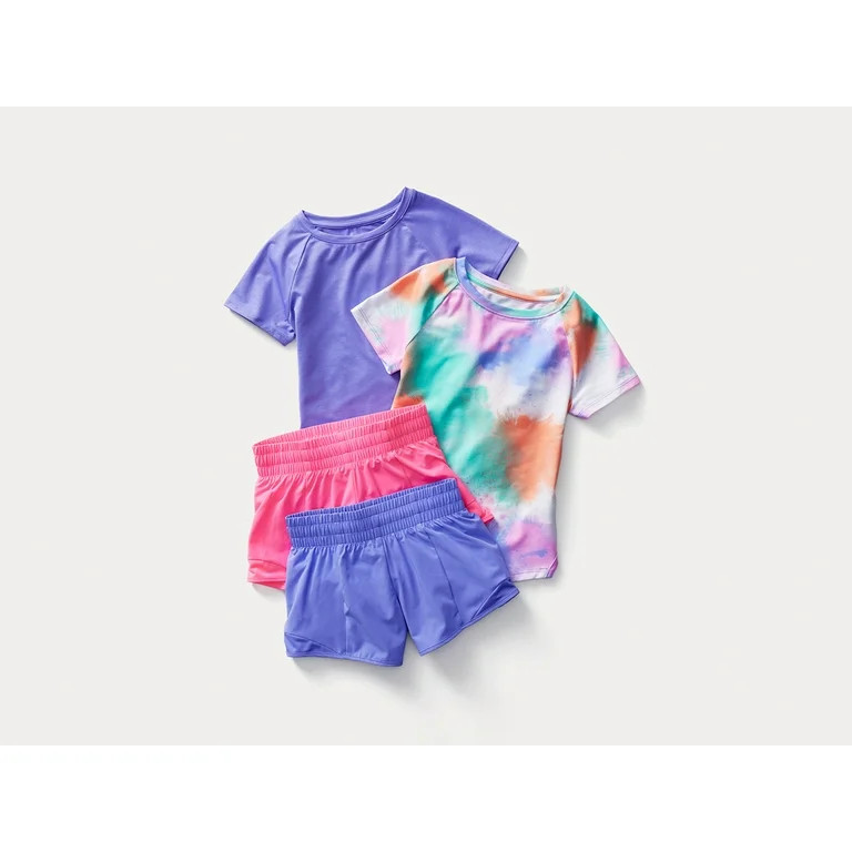 Athletic Works Girls Printed and Solid Active Running Shorts, Sizes 4-18 & Plus | Walmart (US)