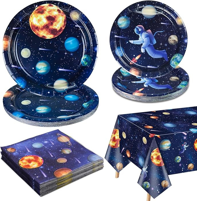 Outer Space Party Supplies for 20 Guests, Include Astronaut Planet Paper Plates, Napkins, Outer S... | Amazon (CA)