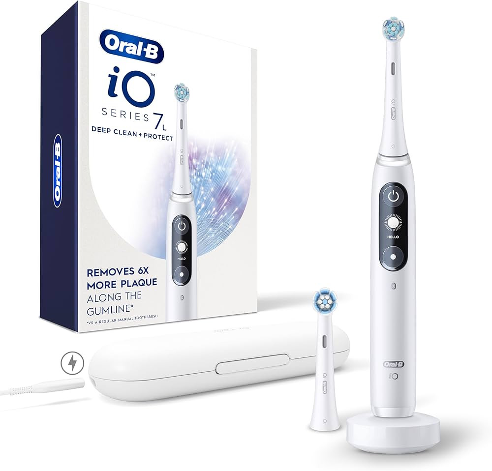 Oral-B iO Deep Clean + Protect Rechargeable Electric Toothbrush, White with a iO Series 7 Toothbr... | Amazon (US)