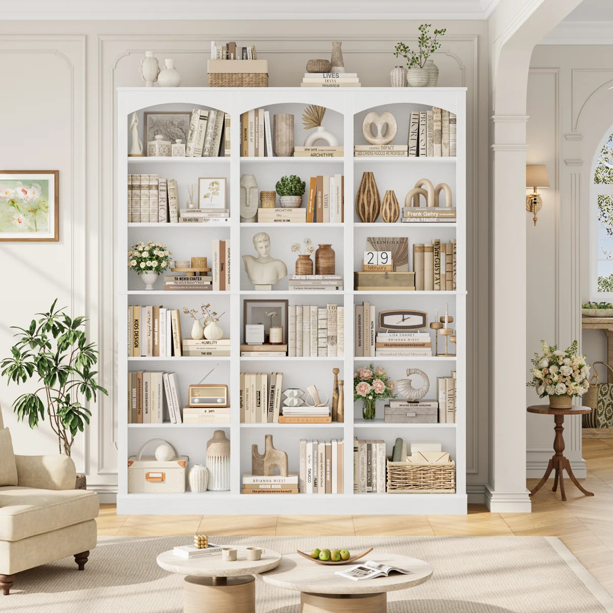 Huckins Standard Bookcase with Adjustable Shelves, 71.2" H x 63.4" W Modern Wood Storage Shelf | Wayfair North America