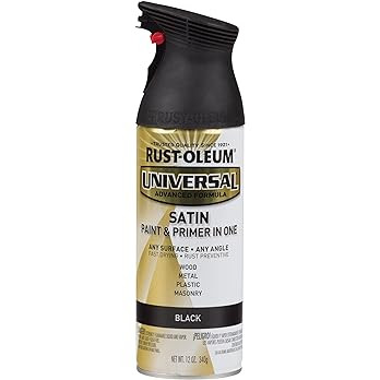 Rust-Oleum 245197 Universal All Surface Spray Paint, 12 oz, Satin Black | Amazon (US)