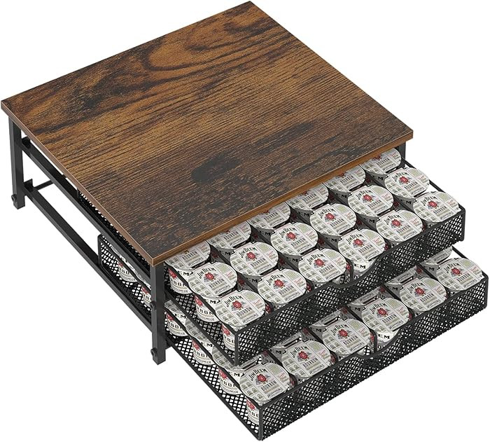 Coffee Pod Holder For Counter, Coffee Pod Drawer for K Cup Storage Drawer Holder, 72 Capacity Pod... | Amazon (US)