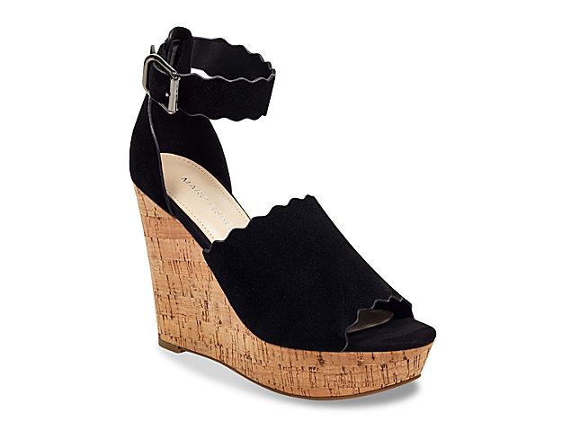 Marc Fisher Hayo Wedge Sandal - Women's - Black | DSW