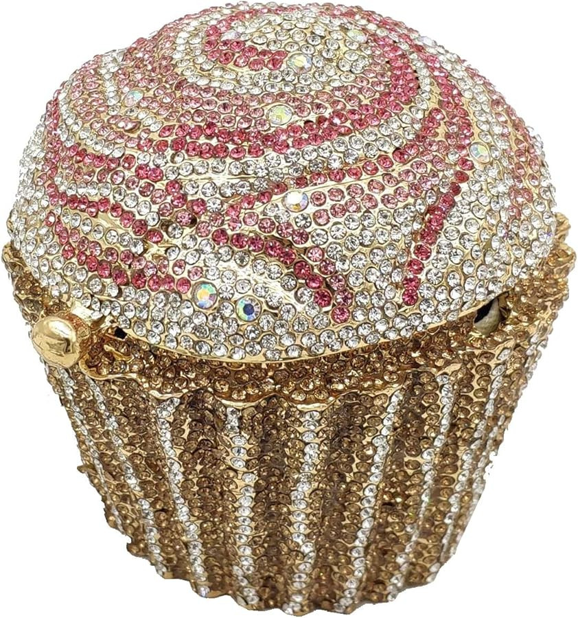 DJBM Cute Cupcake Rhinestone Clutch Diamond Crystal Purse Evening Bags for Women Party Wedding Co... | Amazon (US)