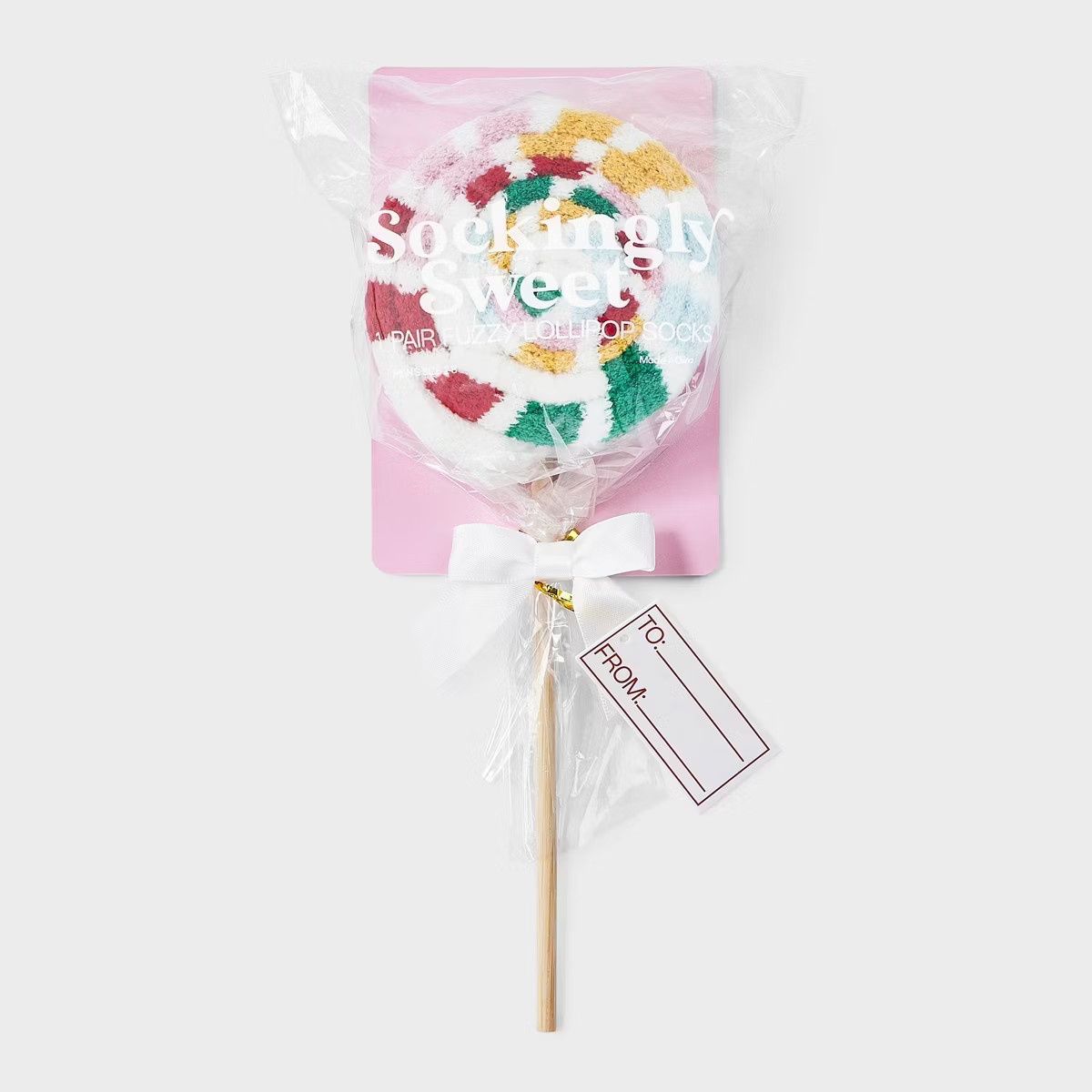 Women's Lollipop Christmas Cozy Crew Socks - White 4-10 | Target