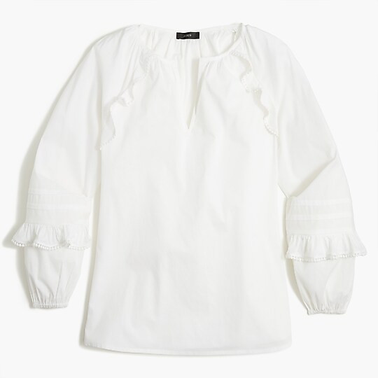 Ruffle-trim peasant top | J.Crew Factory