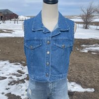 Vintage 80S Light Blue Denim Button Front Jean Vest | Etsy (US)