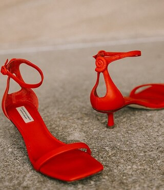 x Elizabeth Damrich Sissy Leather Ornament Detail Dress Sandals | Dillard's