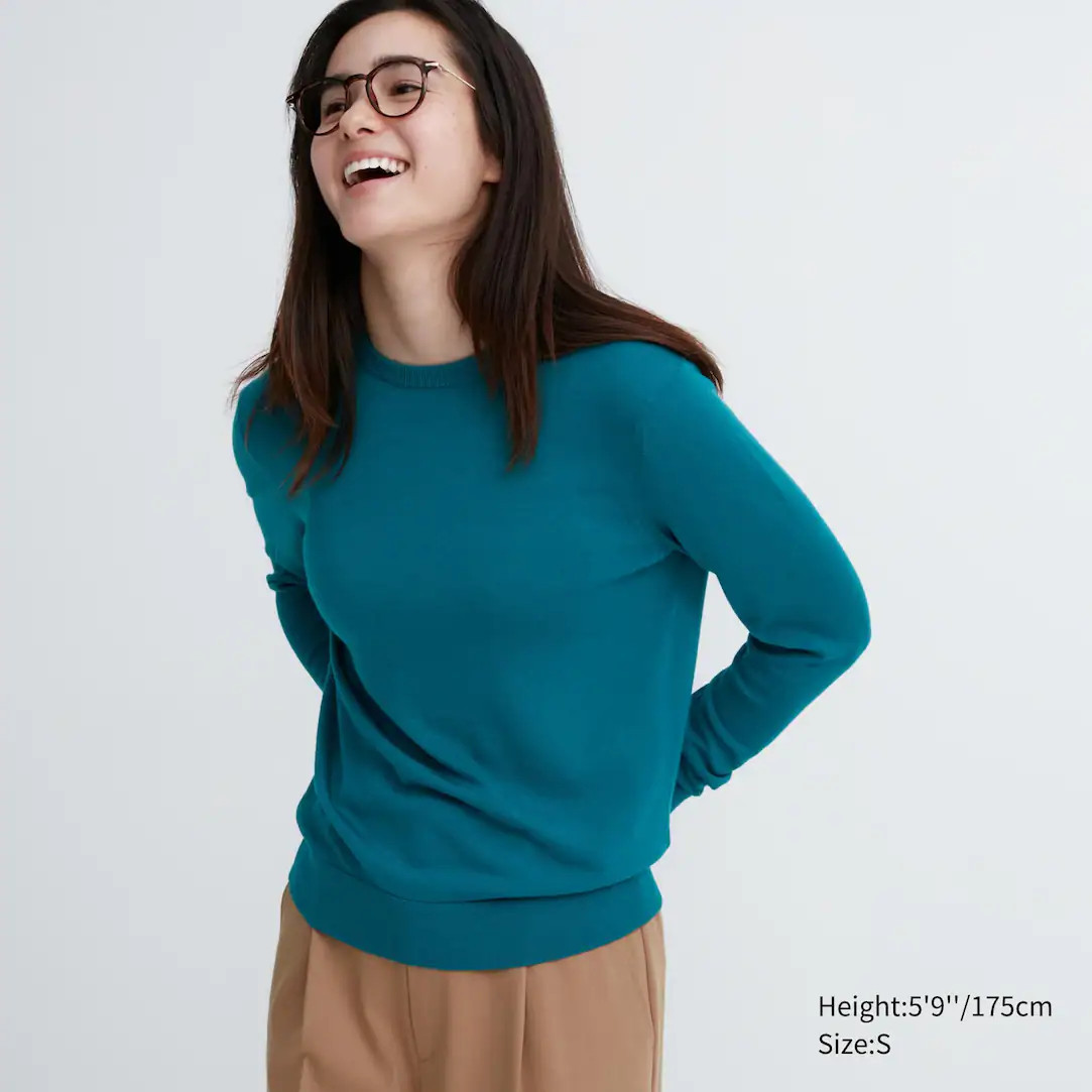 Jersey 100% Lana Extrafina de Merino Cuello Redondo | Uniqlo ES