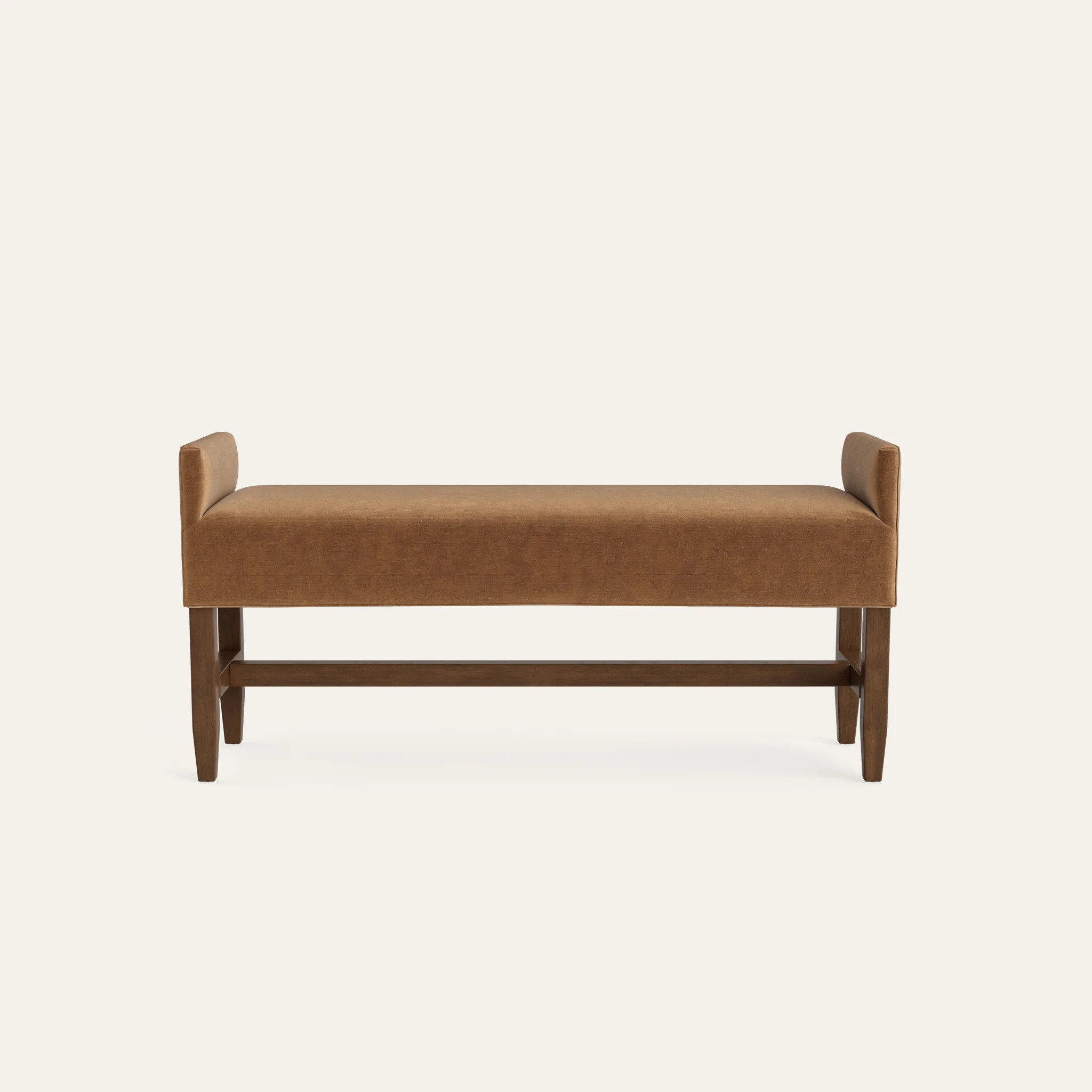 Light Brown Entry Bench: Celeste in Honey Velvet | Pepper Home | Pepper Home