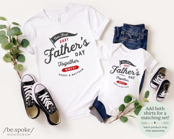 First Father's Day shirts matching dad and baby shirt and bodysuit set our first fathers day toge... | Etsy (US)