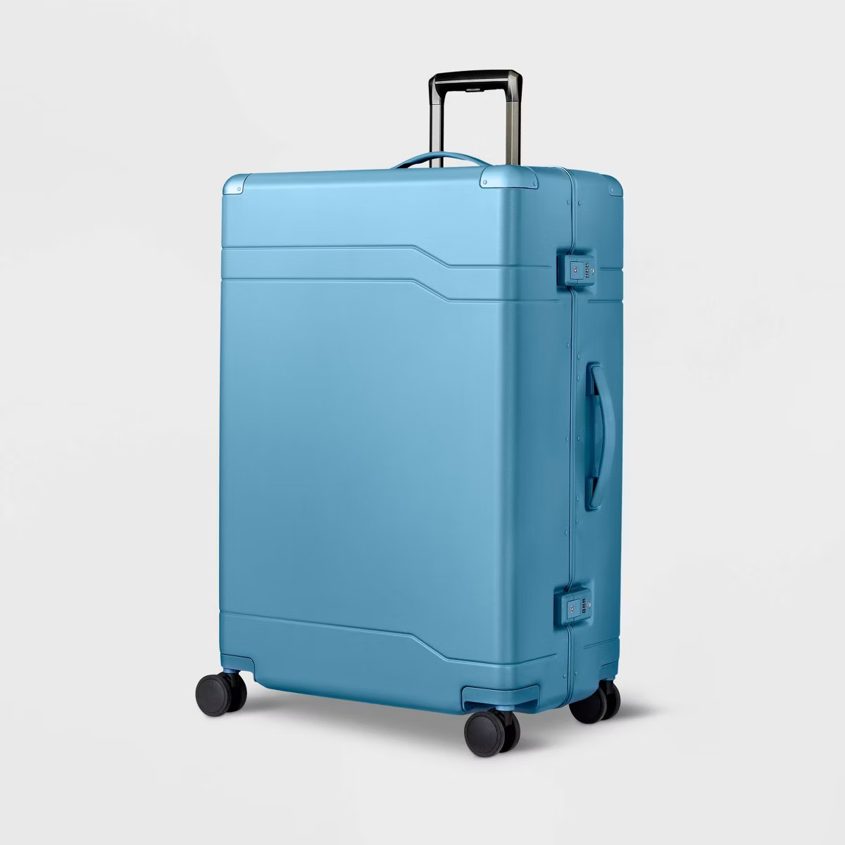Signature Hardside Trunk Large Checked Spinner Suitcase Blue - Open Story™: TSA Locks, Water-Re... | Target