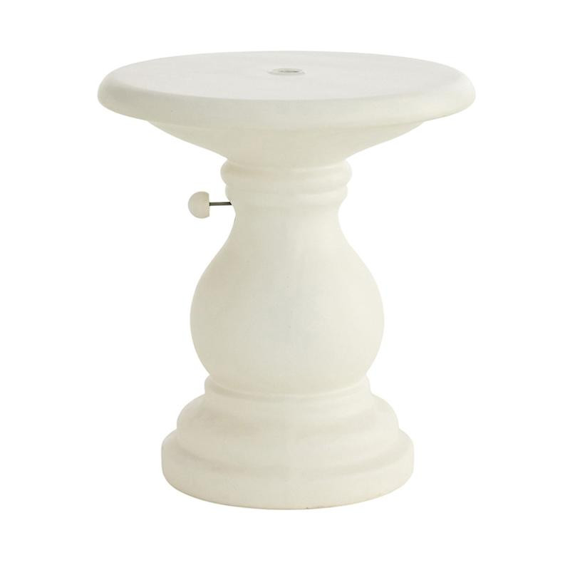 Turned Shaped Umbrella Table, White | At Home