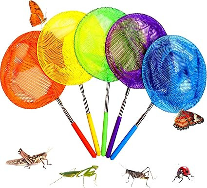 Kids Telescopic Butterfly Fishing Nets for Kids Catching Insect Net Outdoor Tools for Catching Bu... | Amazon (US)
