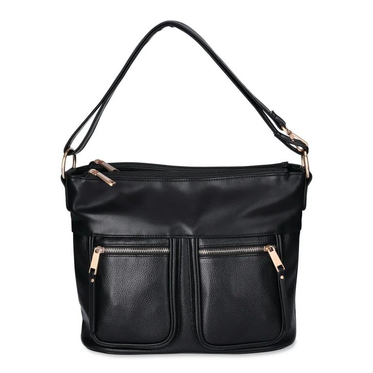 Time and Tru Women's Harlow Hobo Handbag, Black | Walmart (US)