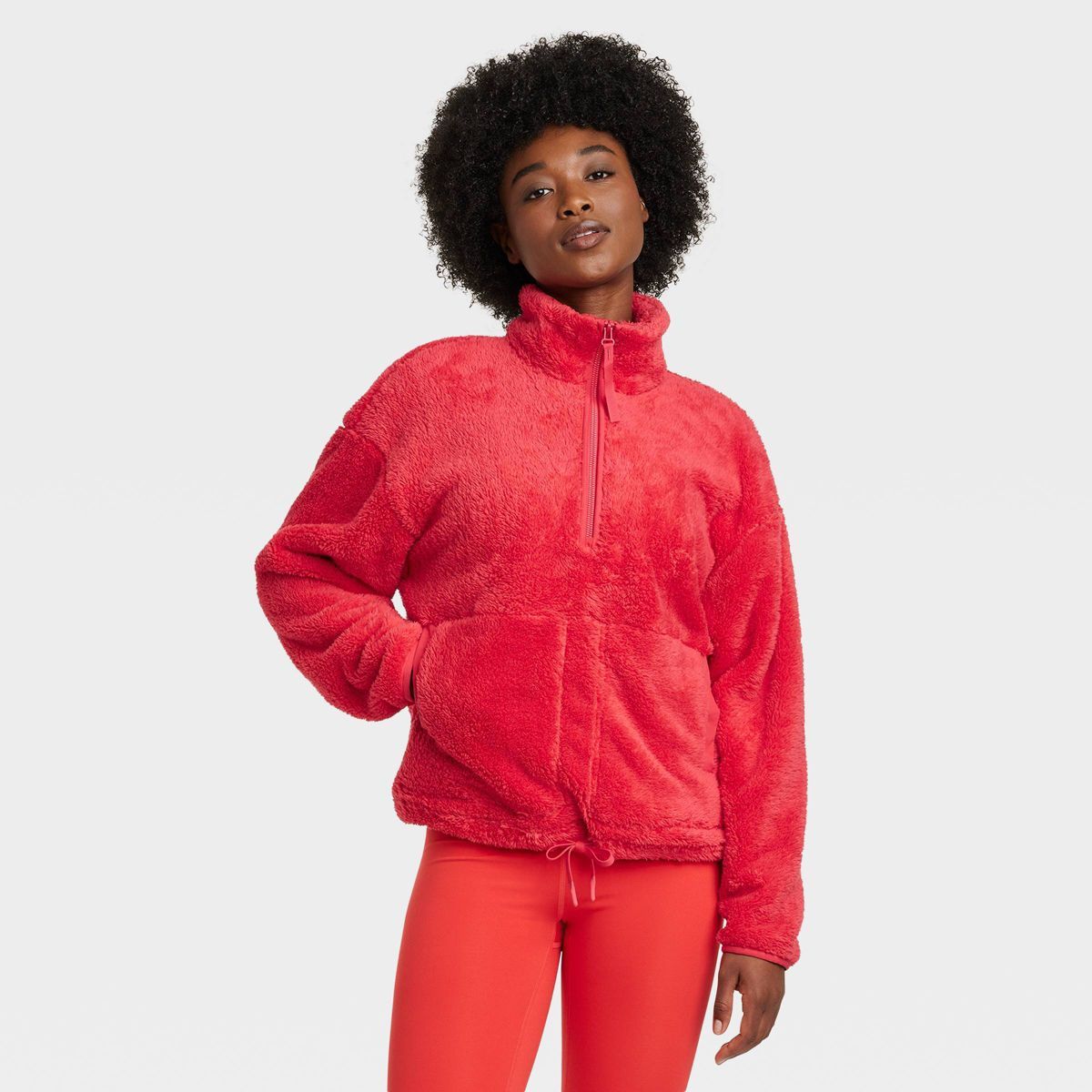 Women's High Pile Fleece 1/2 Zip Pull Over - All in Motion™ | Target