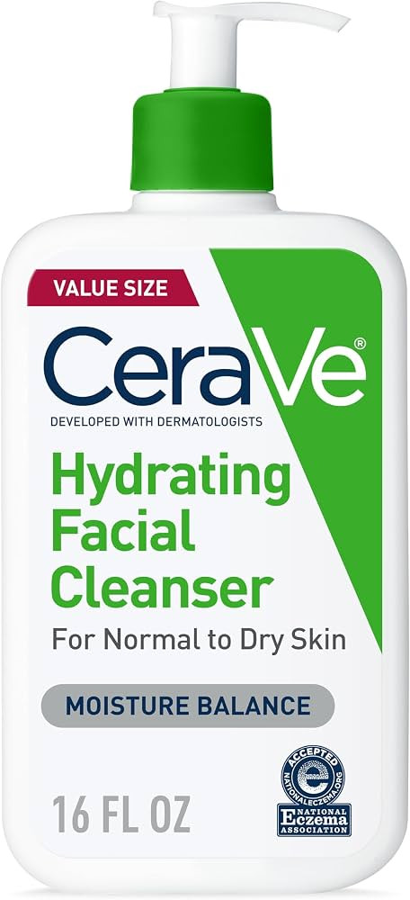 CeraVe Hydrating Cleanser with Hyaluronic Acid, Face Wash for Dry Skin,16oz | Amazon (US)