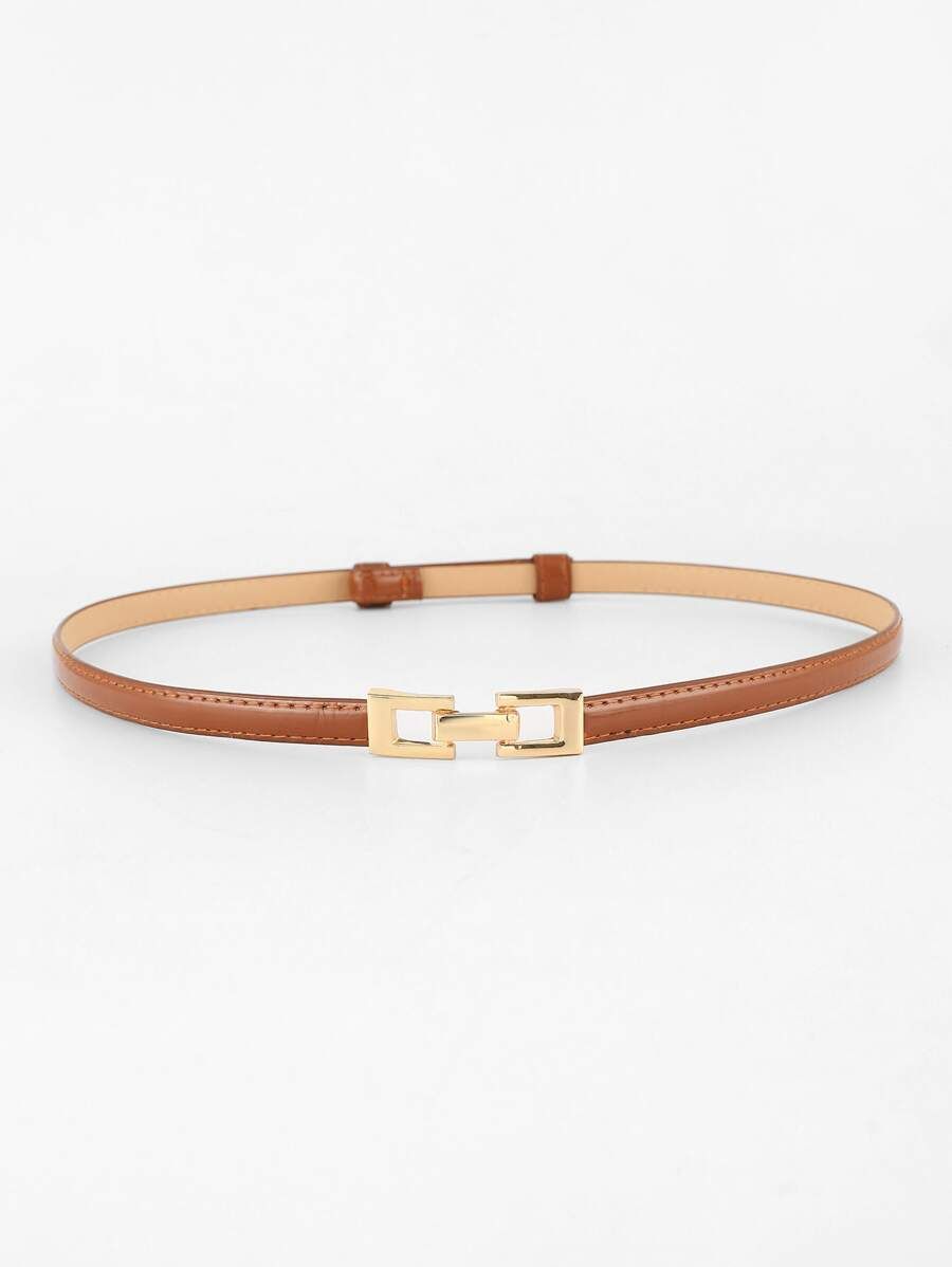 Stitch Detail Symmetrical Buckle Belt | SHEIN