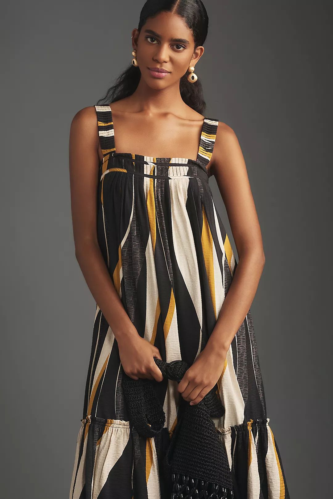 By Anthropologie Square-Neck Waistless Midi Dress | Anthropologie (US)