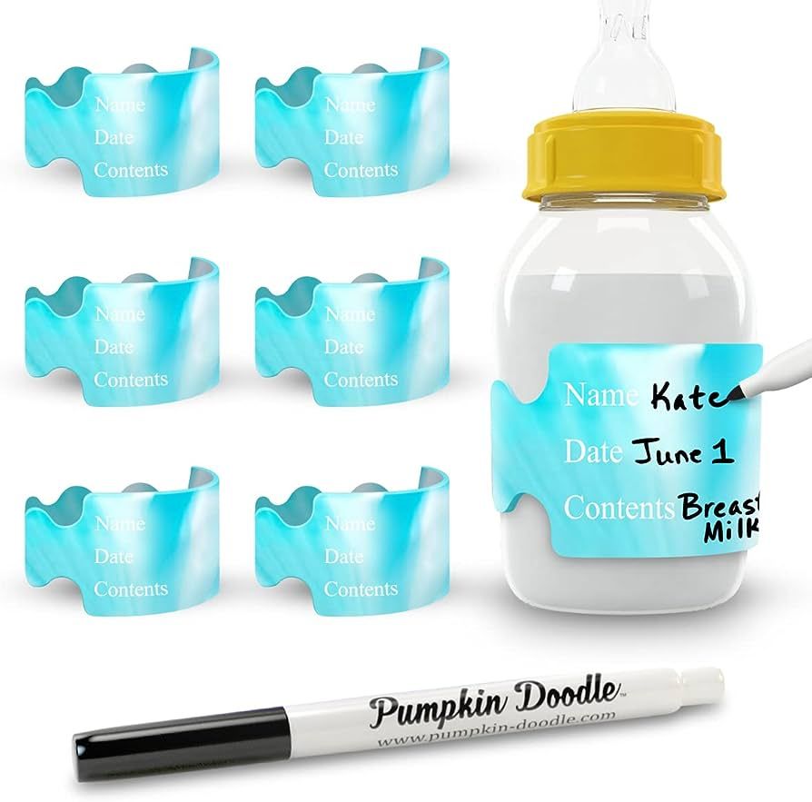 Pumpkin Doodle The Original Write and Reuse Baby Bottle Labels for Daycare | Amazon (US)