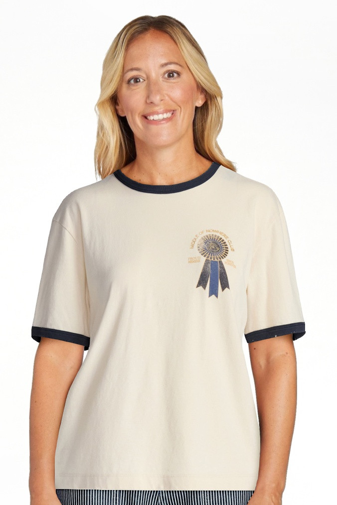 Kacey Lee Women's Middle of Nowhere Ribbon Graphic Ringer Tee, Sizes XS-XXL | Walmart (US)