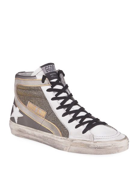 Golden Goose Metallic Slide High-Top Sneakers | Bergdorf Goodman