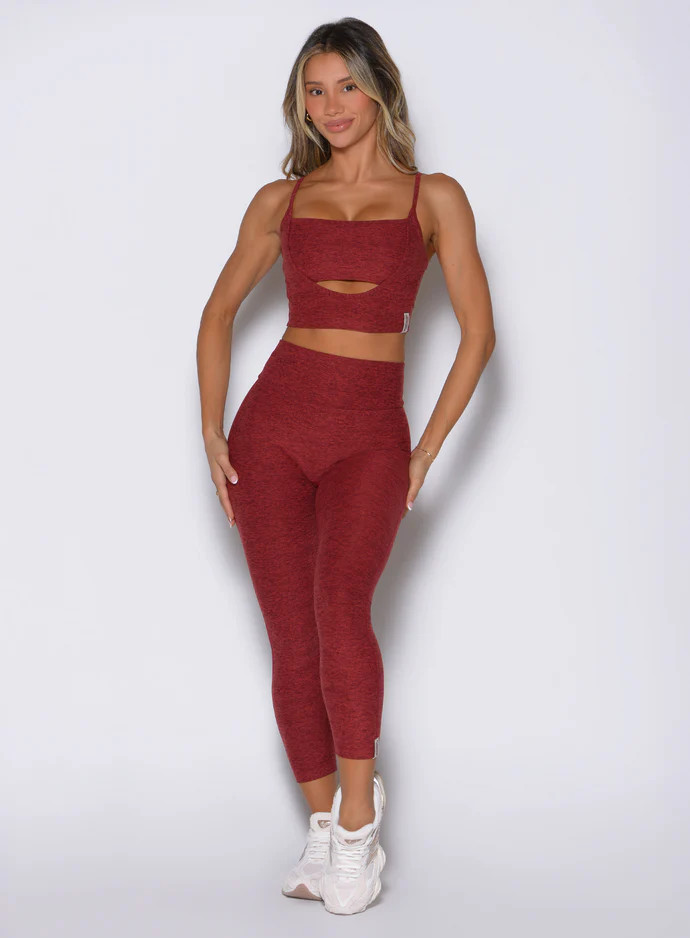 Red 7/8 Running Leggings for Women | Bombshell Sportswear | Bombshell Sportswear